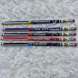 Vintage NFL Football Teams Collectible Unused Wooden Pencils set of 5 1990’s